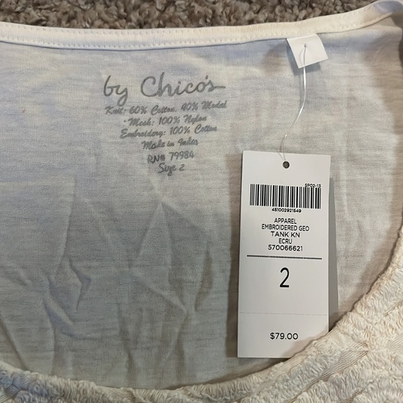 Chico’s embroidered tank NWT - Picture 2 of 9
